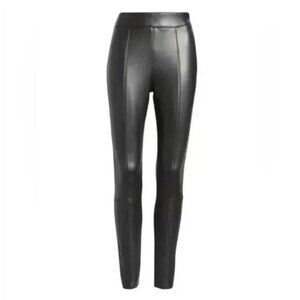 Topshop Faux Leather Skinny Pants Size 2 Legging Side Zip Vegan Pleather Seamed